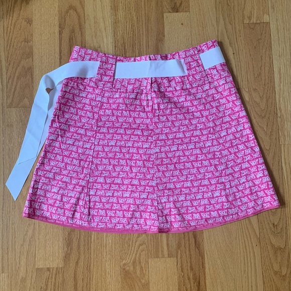 Lilly Pulitzer Skirt Pink White Butterflies Size 14 - Picture 4 of 5